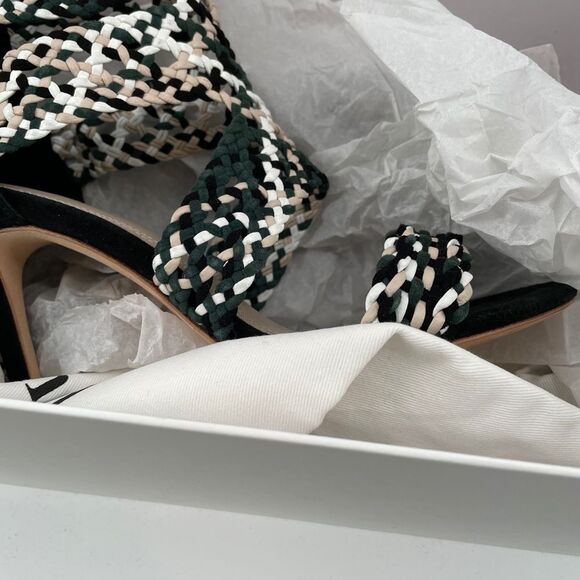 New Sandro Paris Agate Suede Sandals shoe heels 37 - Picture 8 of 11